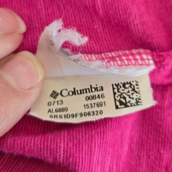 Columbia Womens Rocky Ridge III Pink Short-Sleeve Ruched Back Tee Large - Picture 8 of 8